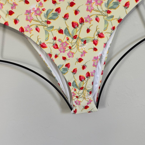 Victoria's Secret Floral One Piece Swimsuit - Cream and Red - Picture 4 of 8